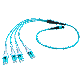 Forgrening MPO8(f) - 8x LC/PC MM OM3 50/125&#181;m, &#248;3 mm Aqua